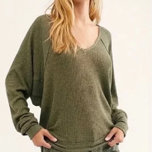 Free People Tops - NWT Free People Santa Clara Thermal In Ferngully Green Size S